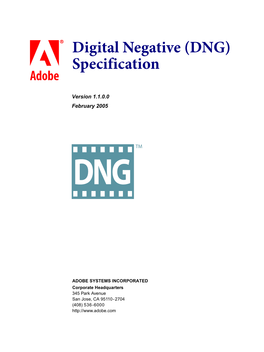 Digital Negative (DNG) Specification