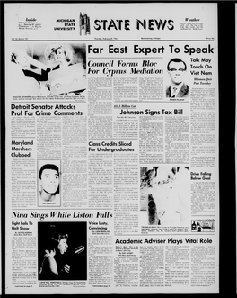 Michigan State News, East Lansing, Michigan Thursday, February 27, 1964 3