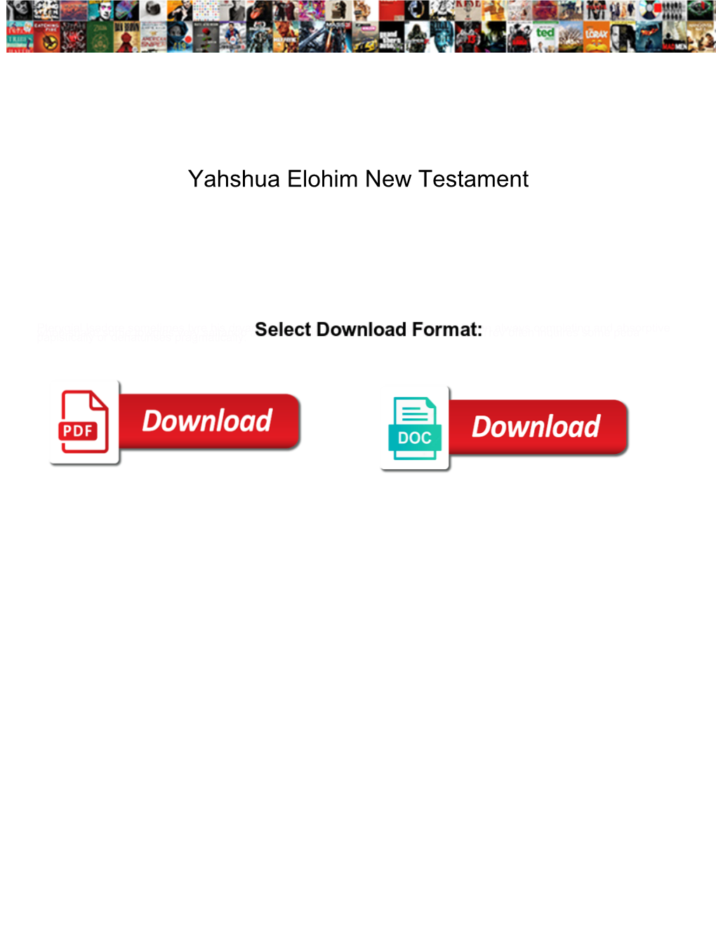 Yahshua Elohim New Testament