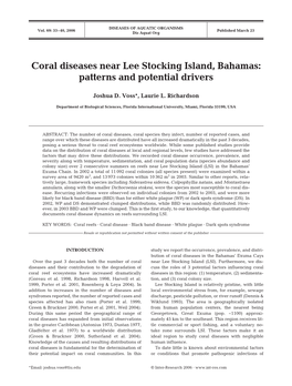 Coral Diseases Near Lee Stocking Island, Bahamas: Patterns and Potential Drivers