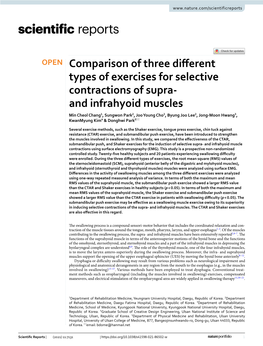 Comparison of Three Different Types of Exercises for Selective Contractions