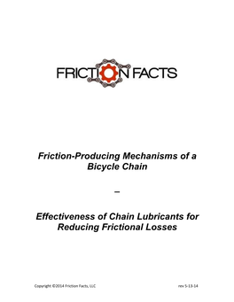 Friction-Producing Mechanisms of a Bicycle Chain