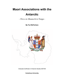 Maori Associations with the Antarctic - Tiro O Te Moana Ki Te Tonga