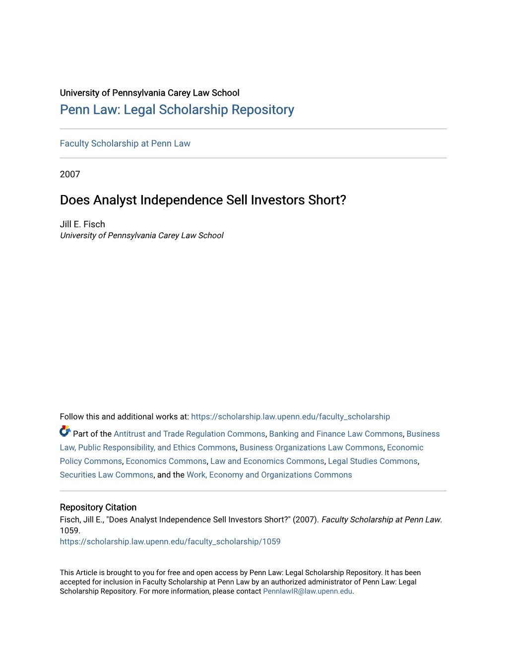 Does Analyst Independence Sell Investors Short?