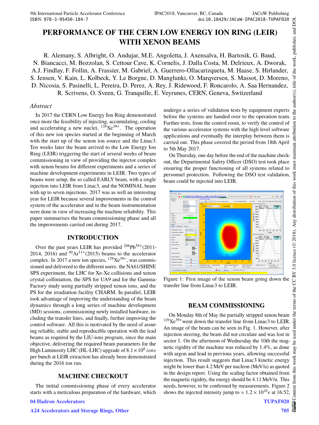 Jacow: Performance of the CERN Low Energy Ion Ring (LEIR) With