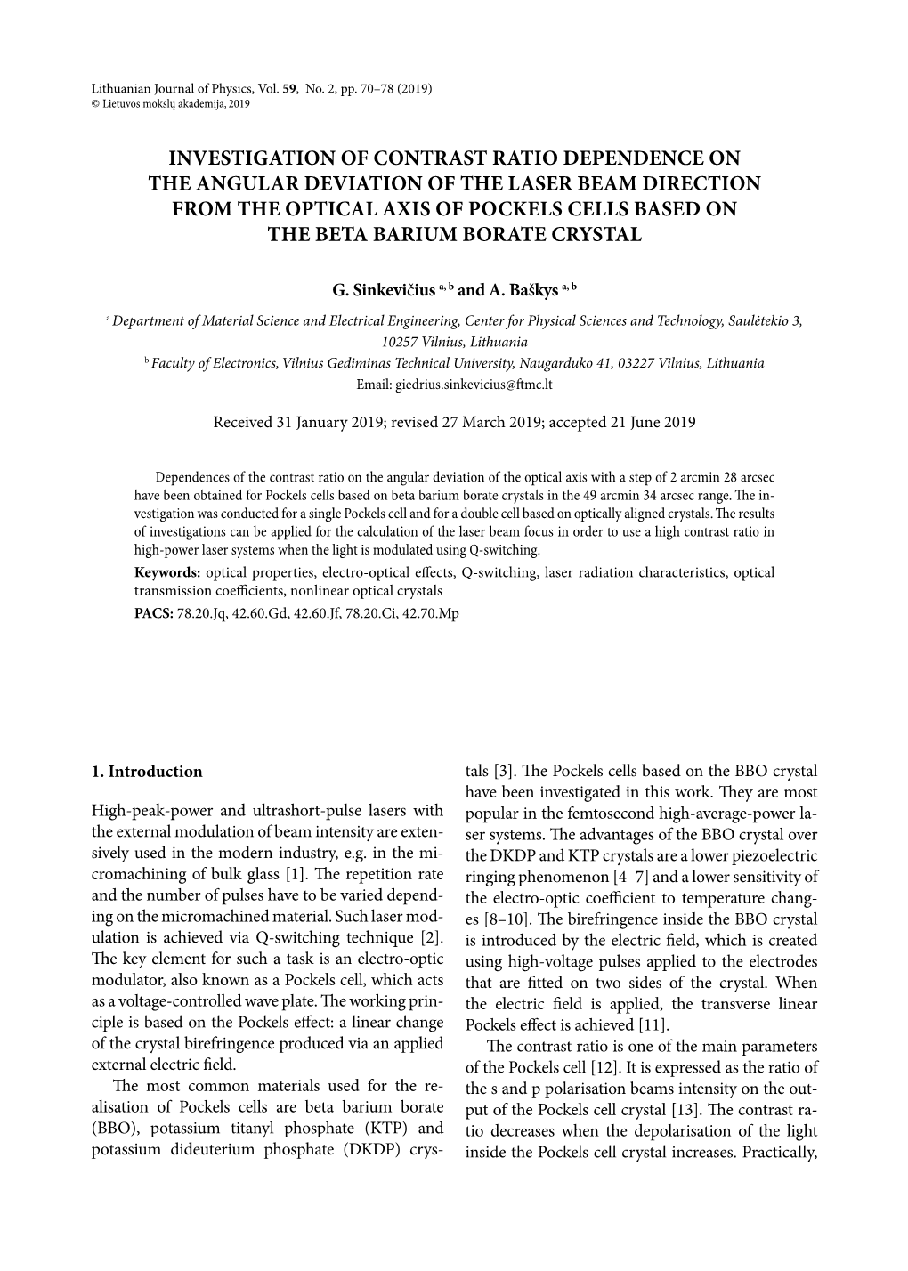 Investigation of Contrast Ratio Dependence on The