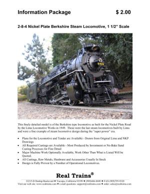 Berkshire Steam Locomotive, 1 1/2” Scale