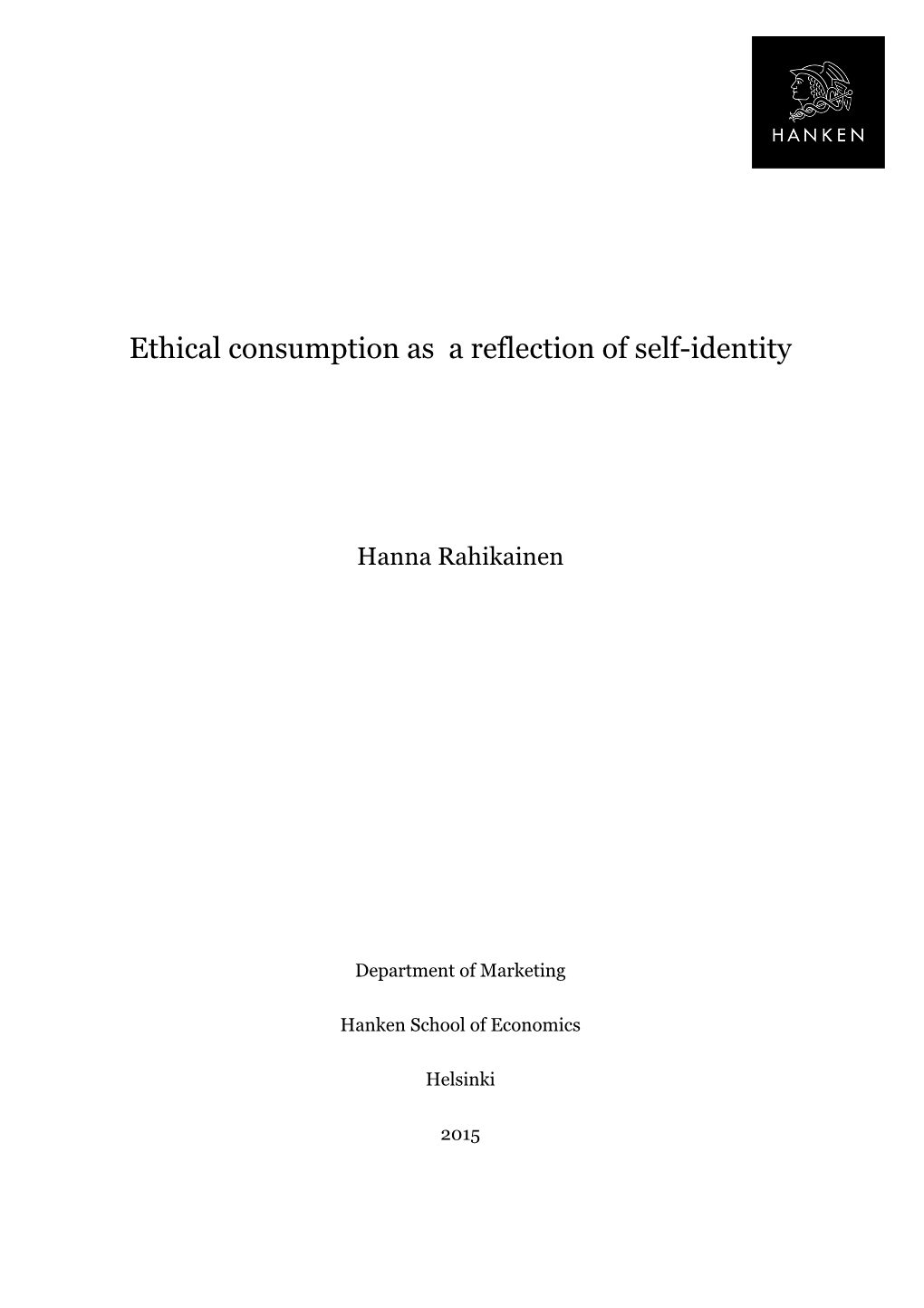 Ethical Consumption As a Reflection of Self-Identity