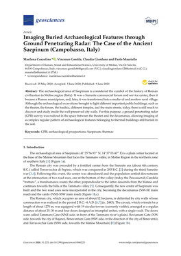 Imaging Buried Archaeological Features Through Ground Penetrating Radar: the Case of the Ancient Saepinum (Campobasso, Italy)