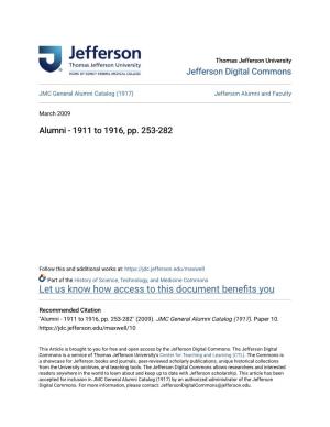 Alumni Catalog (1917) Jefferson Alumni and Faculty