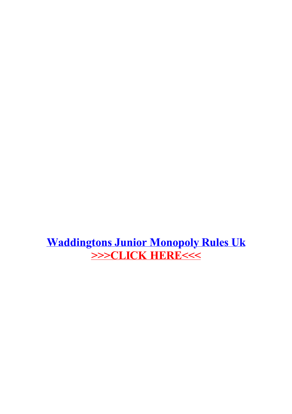 Waddingtons Junior Monopoly Rules Uk