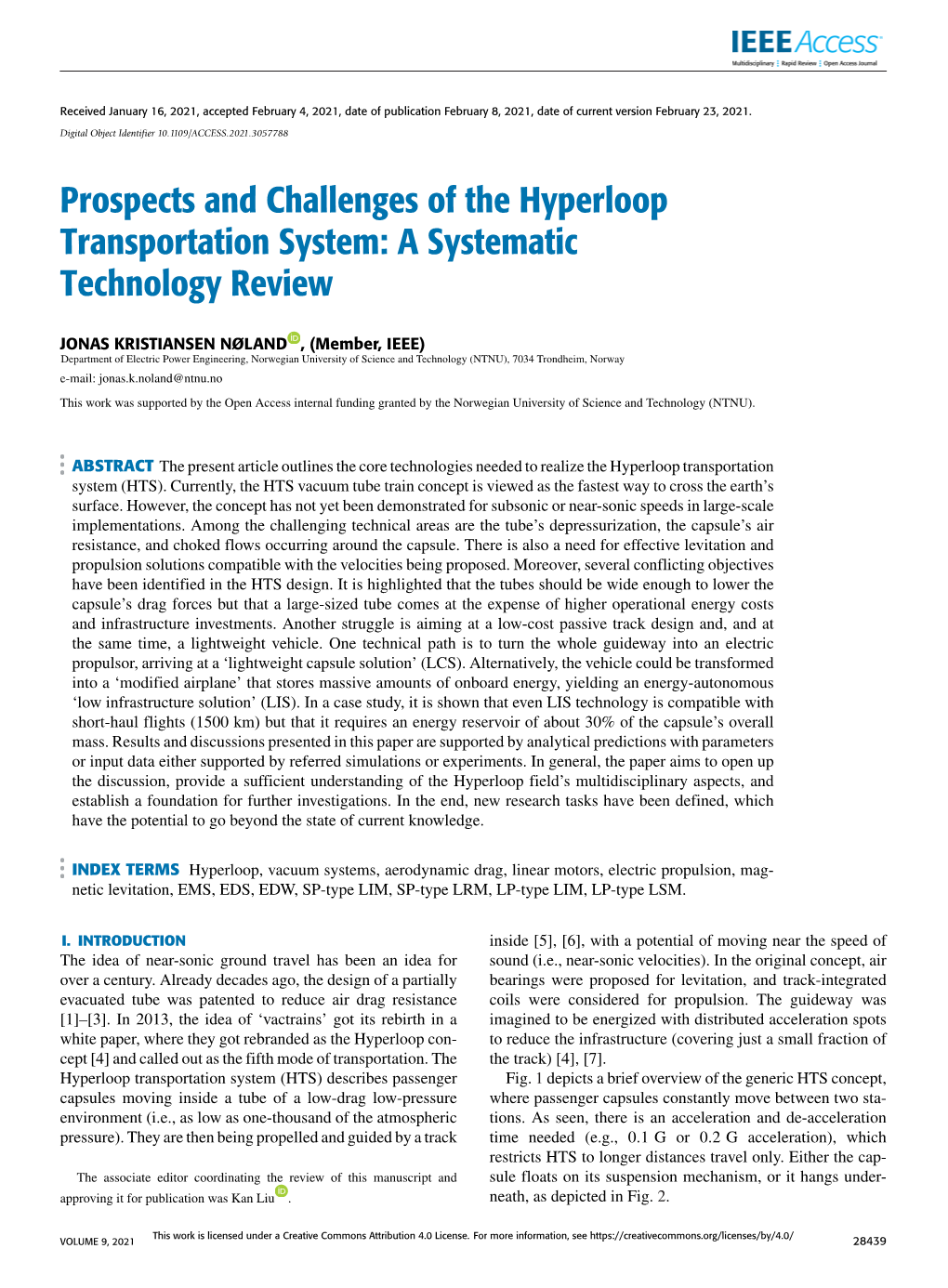 Prospects and Challenges of the Hyperloop Transportation System: a Systematic Technology Review