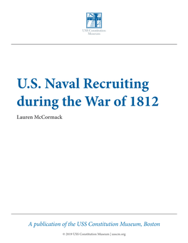 Naval Recruiting During the War of 1812 Lauren Mccormack