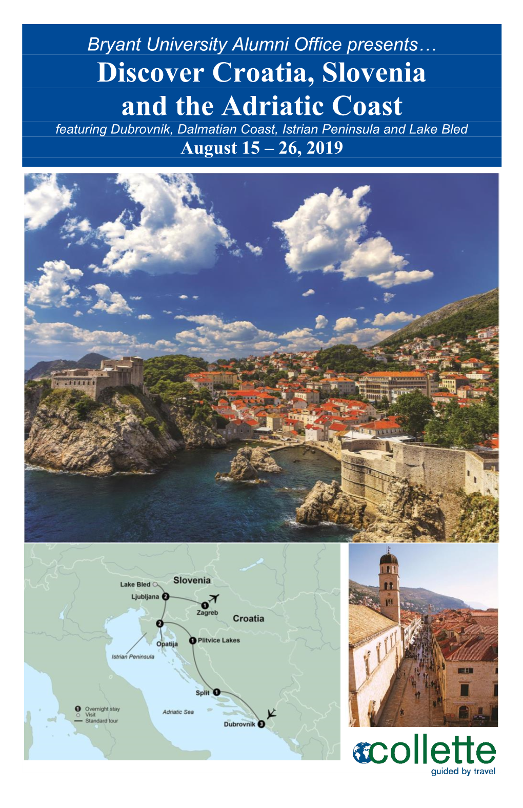 Bryant Croatia Tour Itinerary