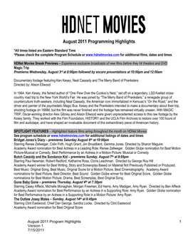 Hdnet Movies August 2011 Programming Highlights