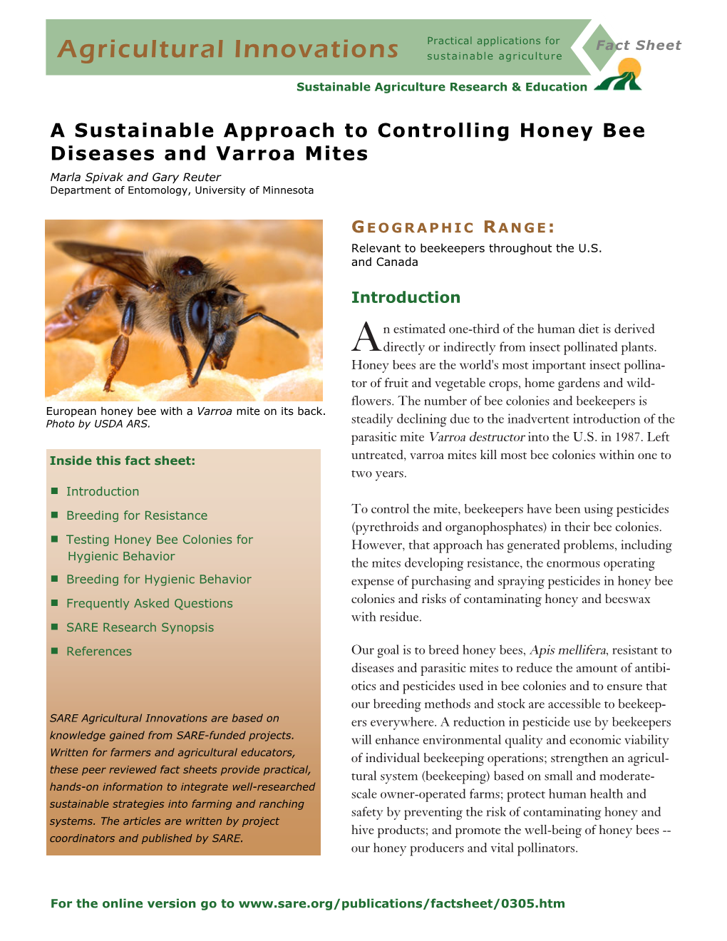 A Sustainable Approach to Controlling Honey Bee Diseases and Varroa ...