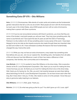 Something Extra EP 076 – Otis Williams
