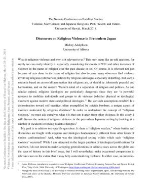 Discourses on Religious Violence in Premodern Japan
