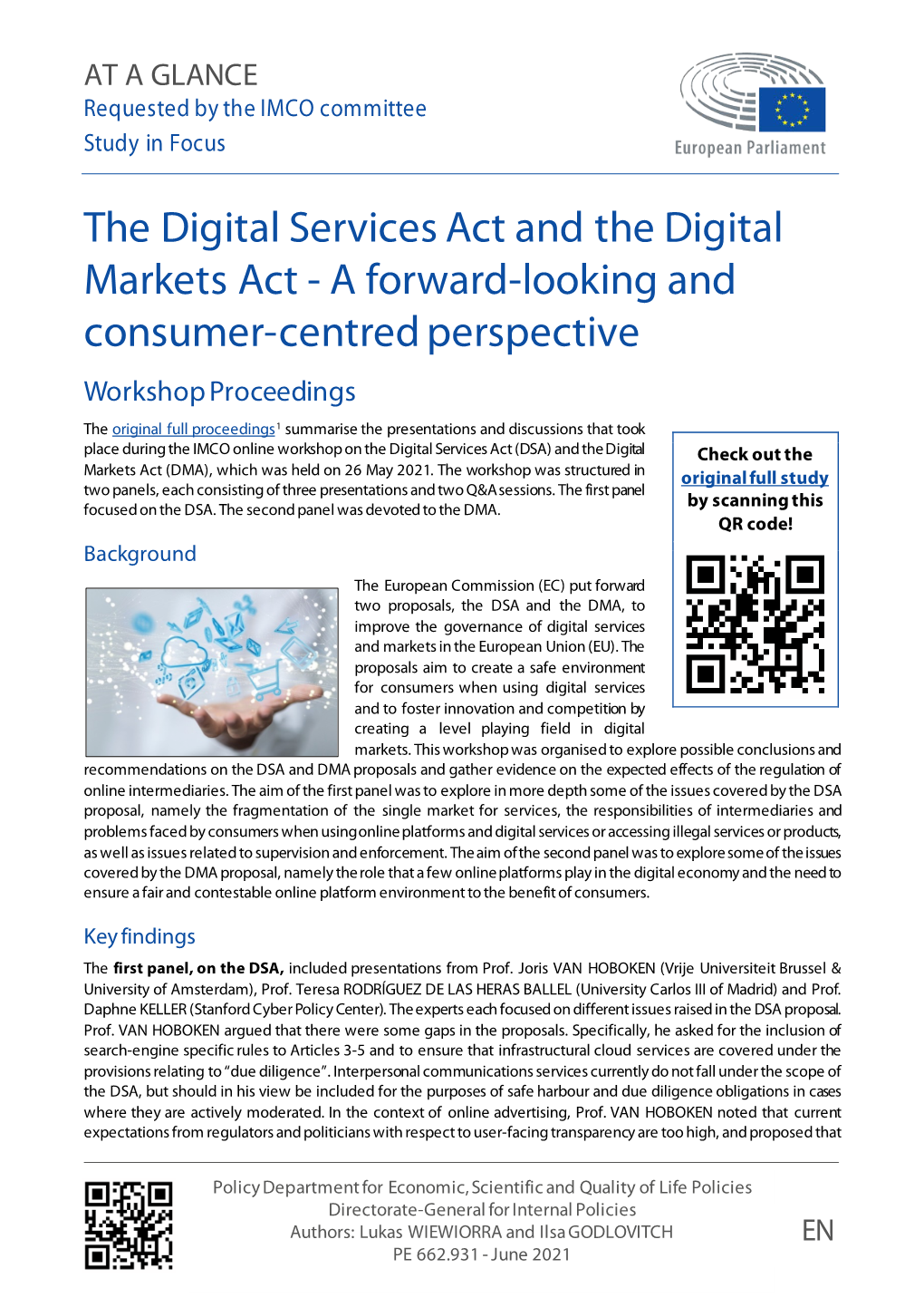 The Digital Services Act and the Digital Markets