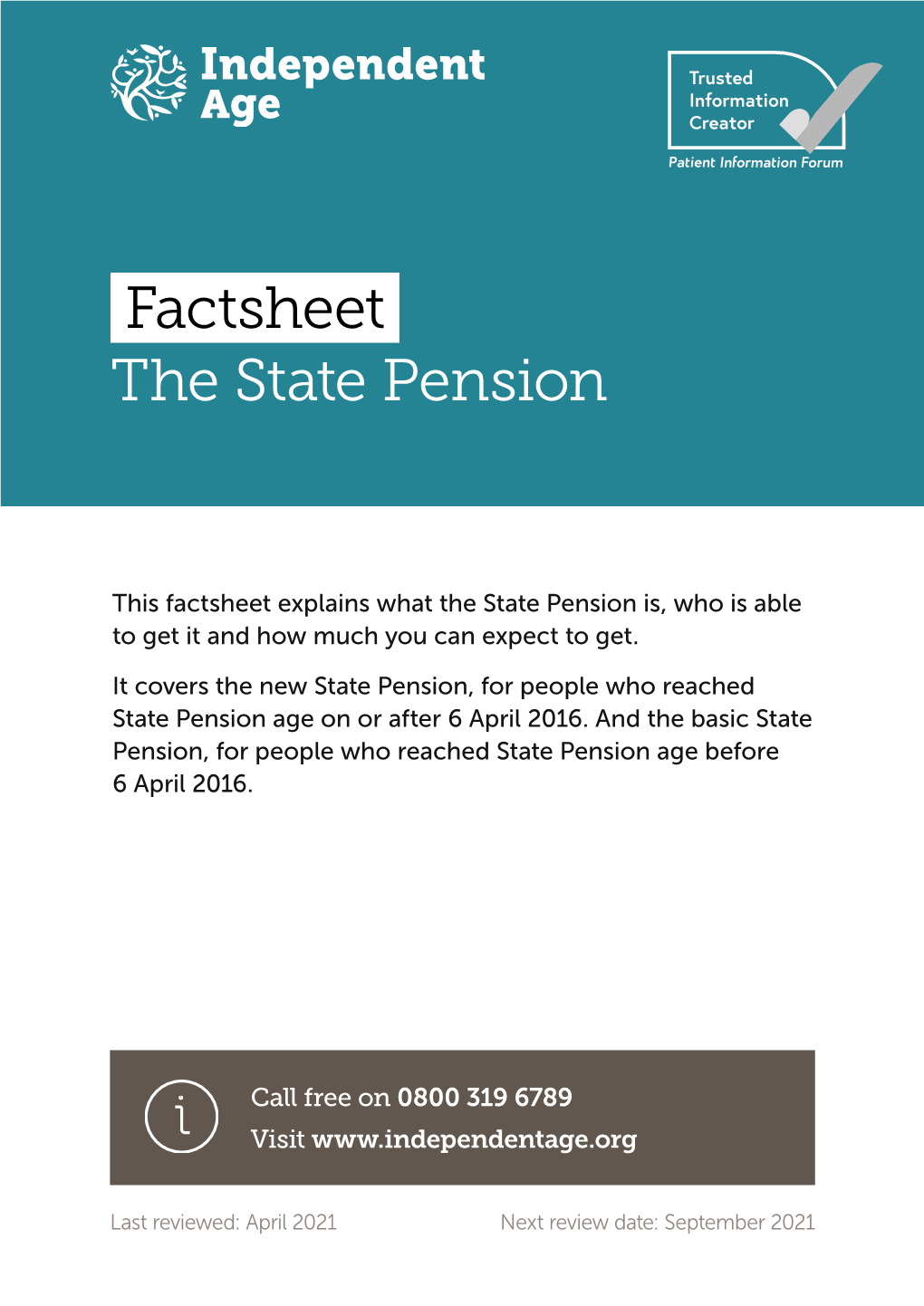 Factsheet the State Pension