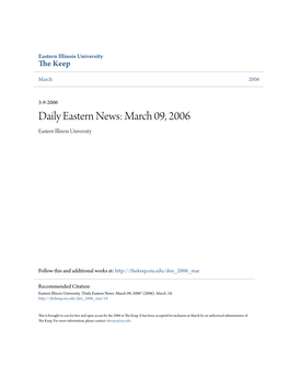 March 09, 2006 Eastern Illinois University