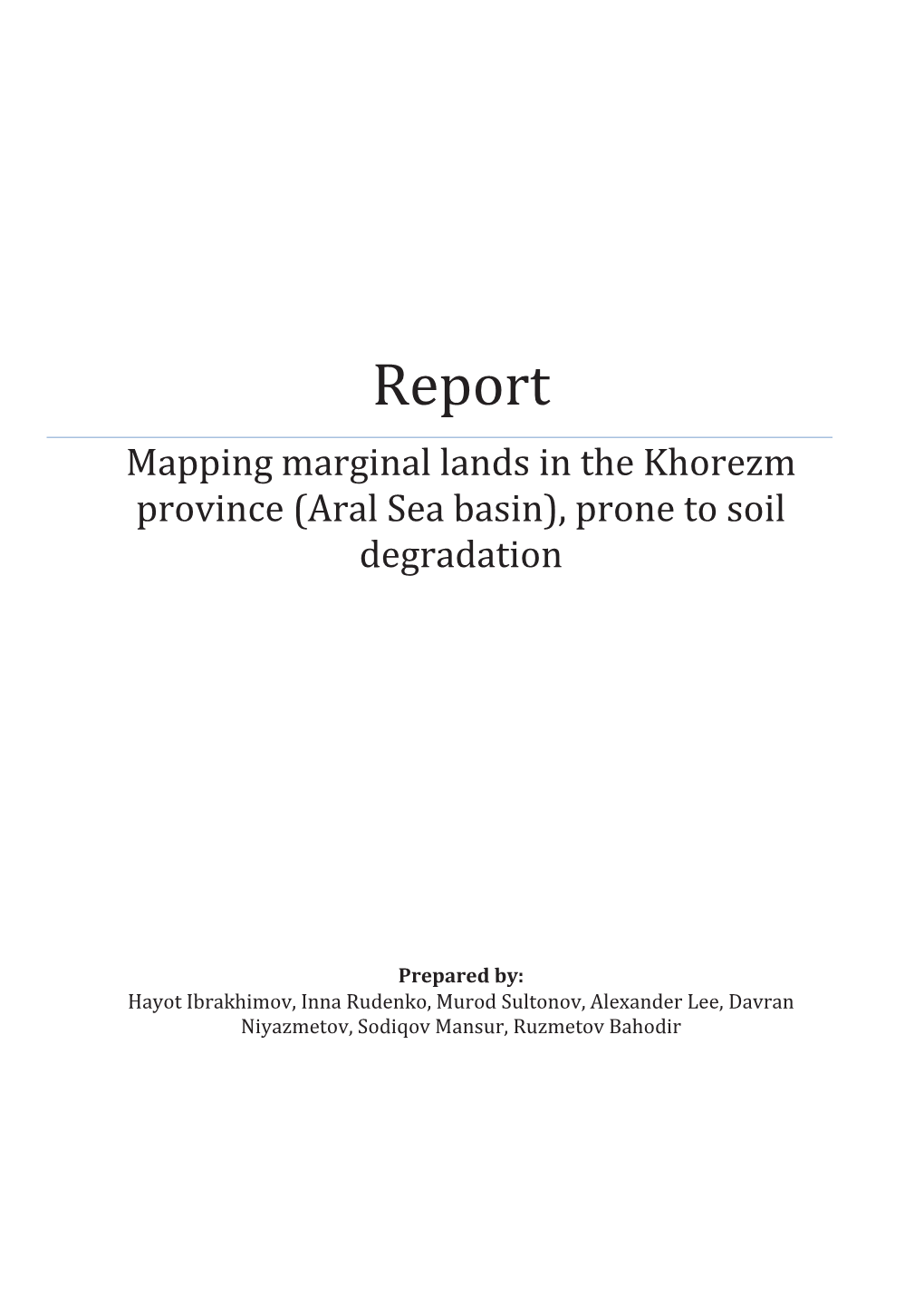 Mapping Marginal Lands in the Khorezm Province (Aral Sea Basin), Prone to Soil Degradation