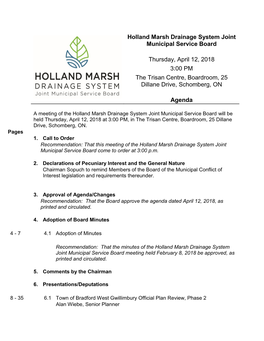 Holland Marsh Drainage System Joint Municipal Service Board