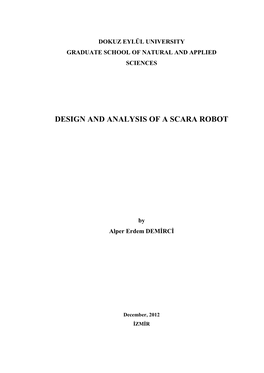 Design and Analysis of a Scara Robot