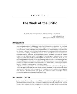 The Work of the Critic