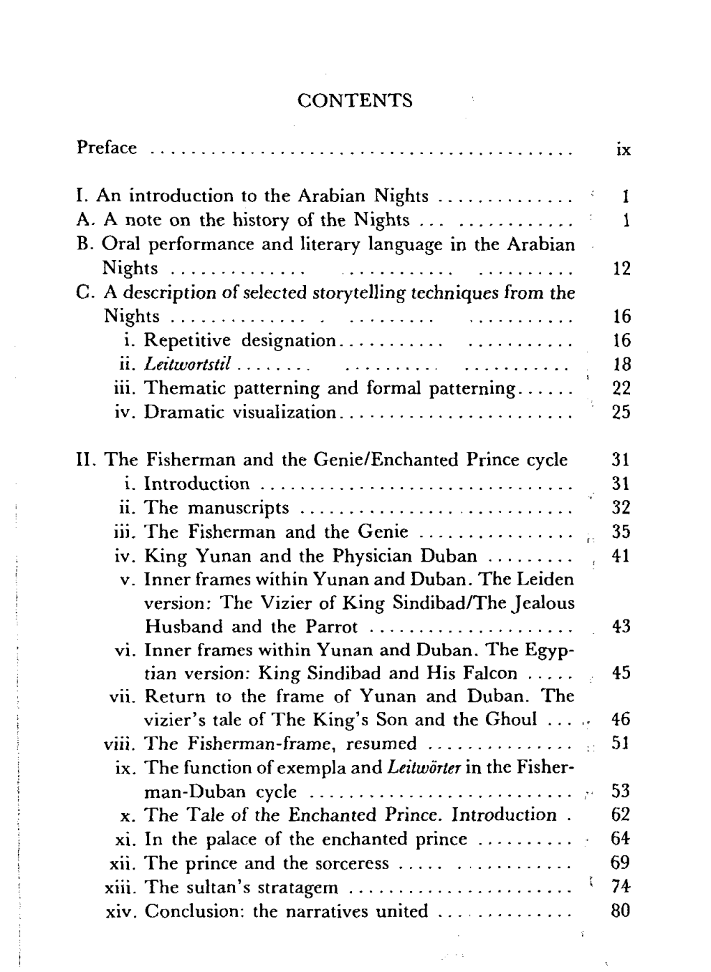 CONTENTS Preface Ix I. an Introduction to the Arabian Nights 1