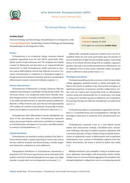 The Dermal Adnexa - Trichoadenoma