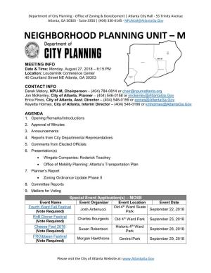 Neighborhood Planning Unit – M
