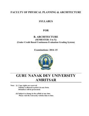 Guru Nanak Dev University Amritsar