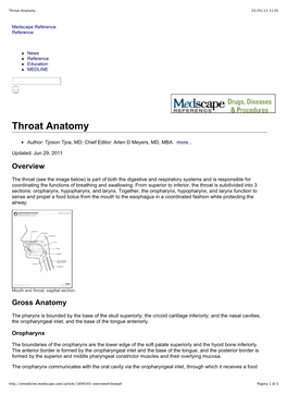 Throat Anatomy 25/03/13 11:05