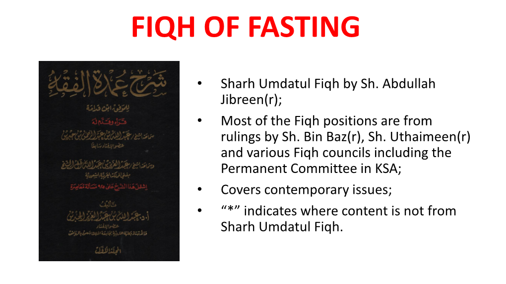 Fiqh of Fasting