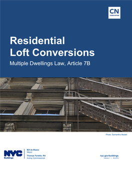 Residential Loft Conversions Multiple Dwellings Law, Article 7B