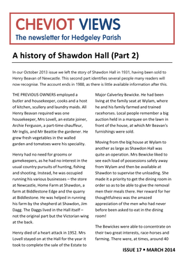 A History of Shawdon Hall (Part 2)