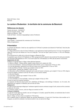 Le Canton D'aubenton : Le Territoire De La Commune De Besmont