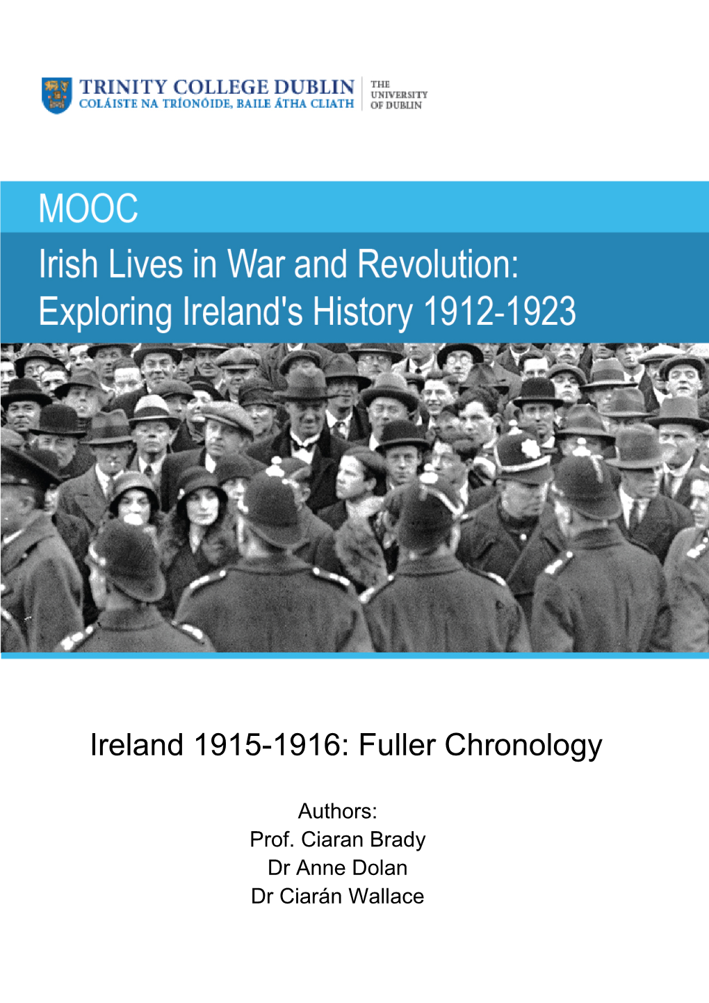 Ireland 1915-1916: Fuller Chronology