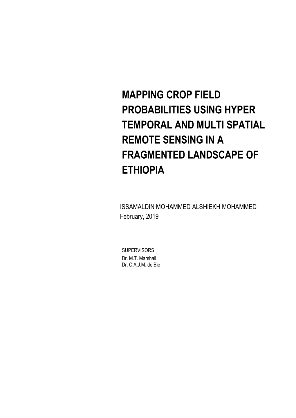 Mapping Crop Field Probabilities Using Hyper