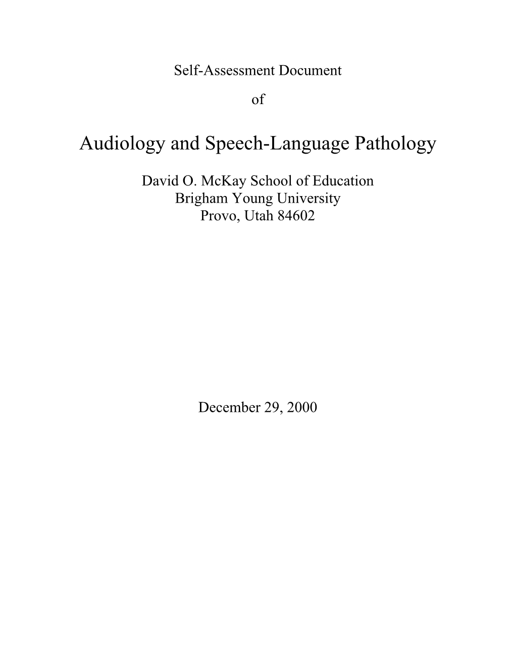 Audiology and Speech-Language Pathology