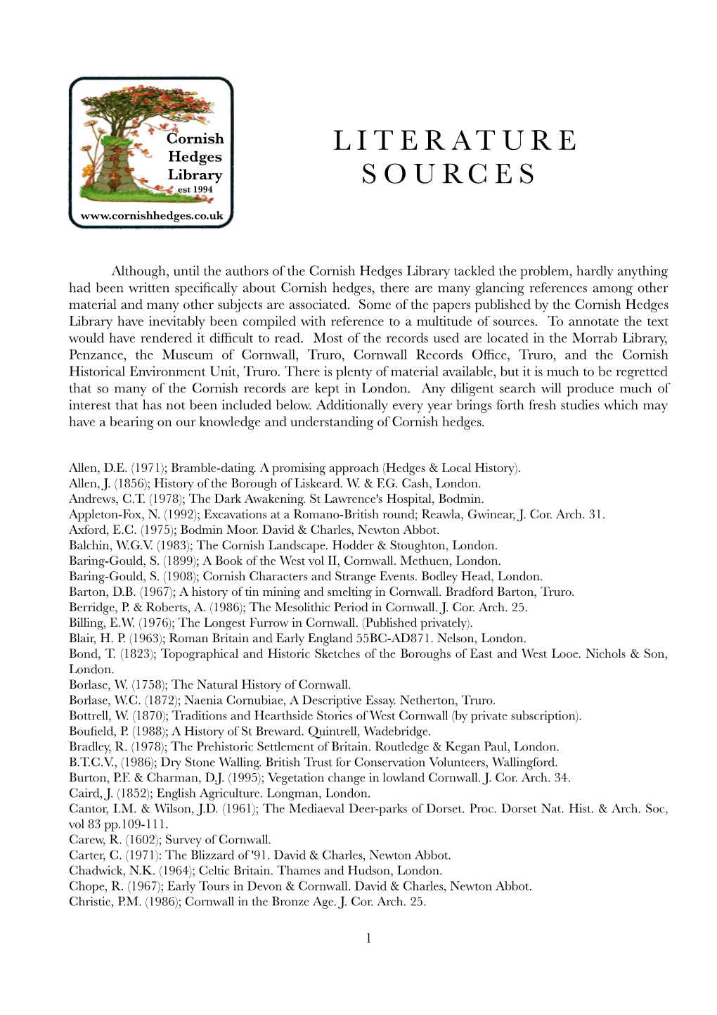 Literature Sources