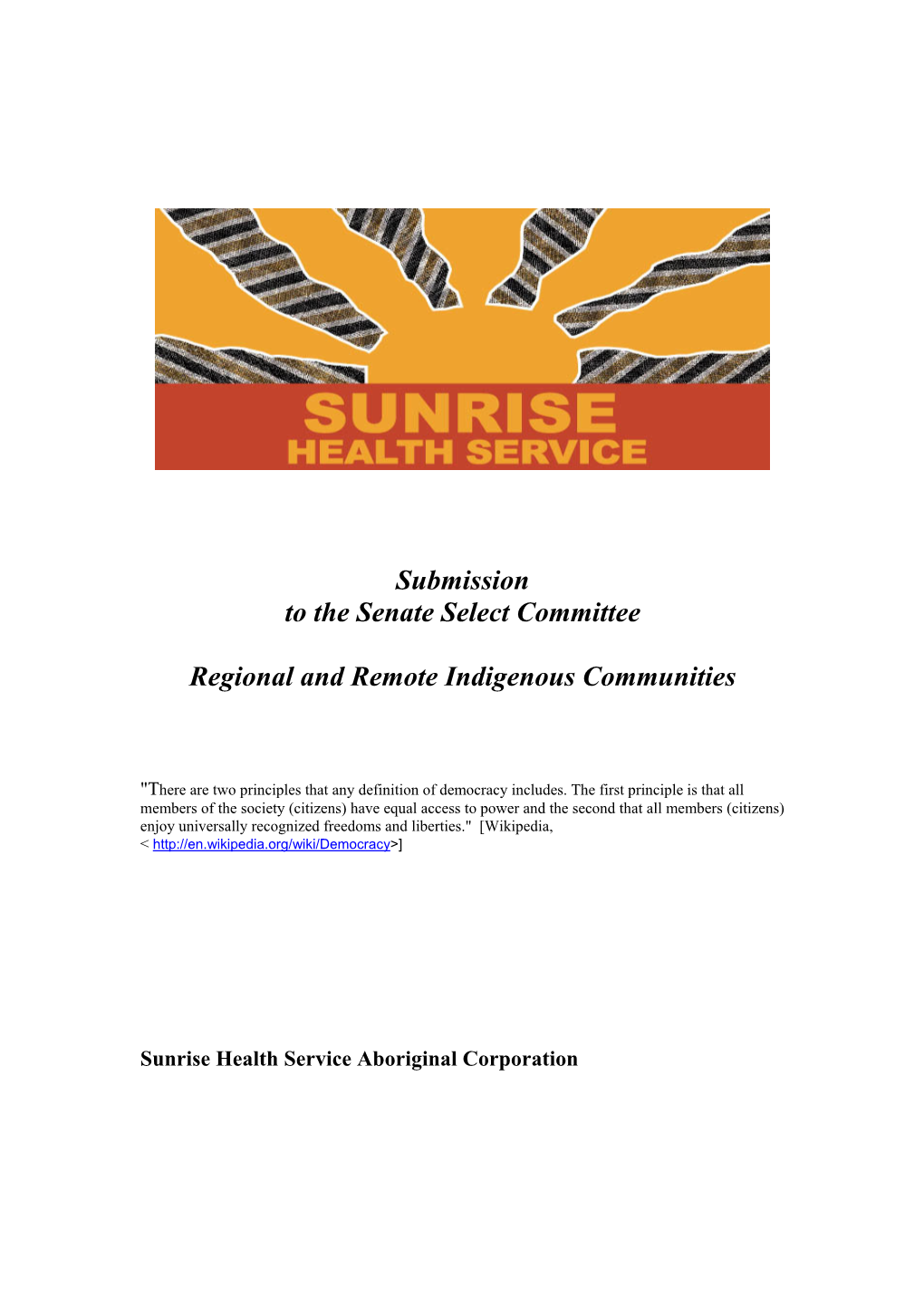 Senate Select Committee on Regional and Remote Indigenous Communities