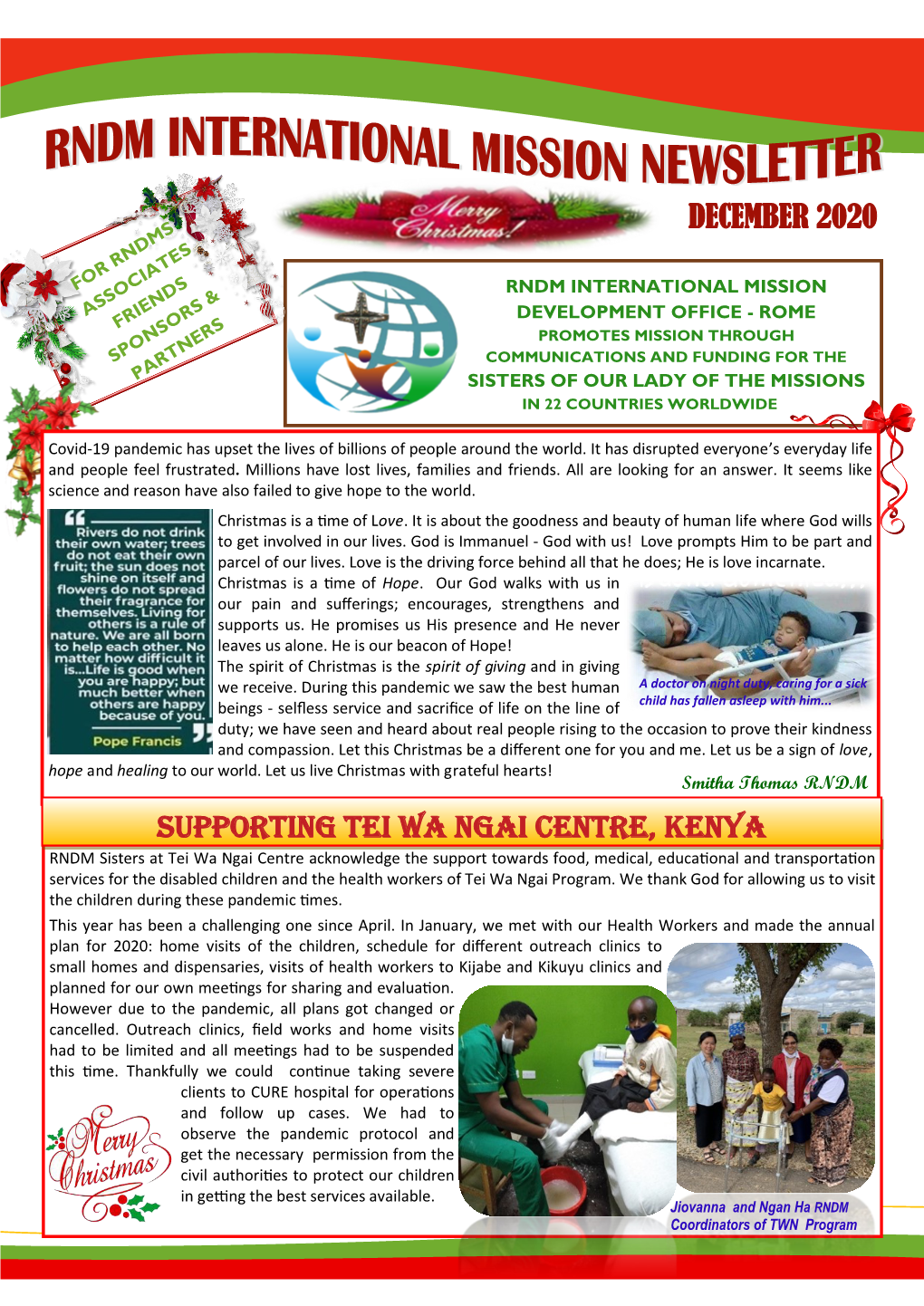 December 2020 Supporting Tei Wa Ngai Centre, Kenya