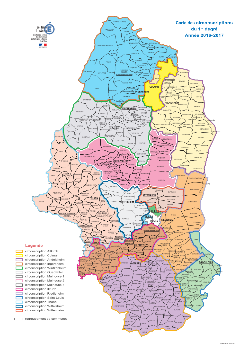 Carte Des Circonscriptions Du 1Er Degré Année 2016-2017