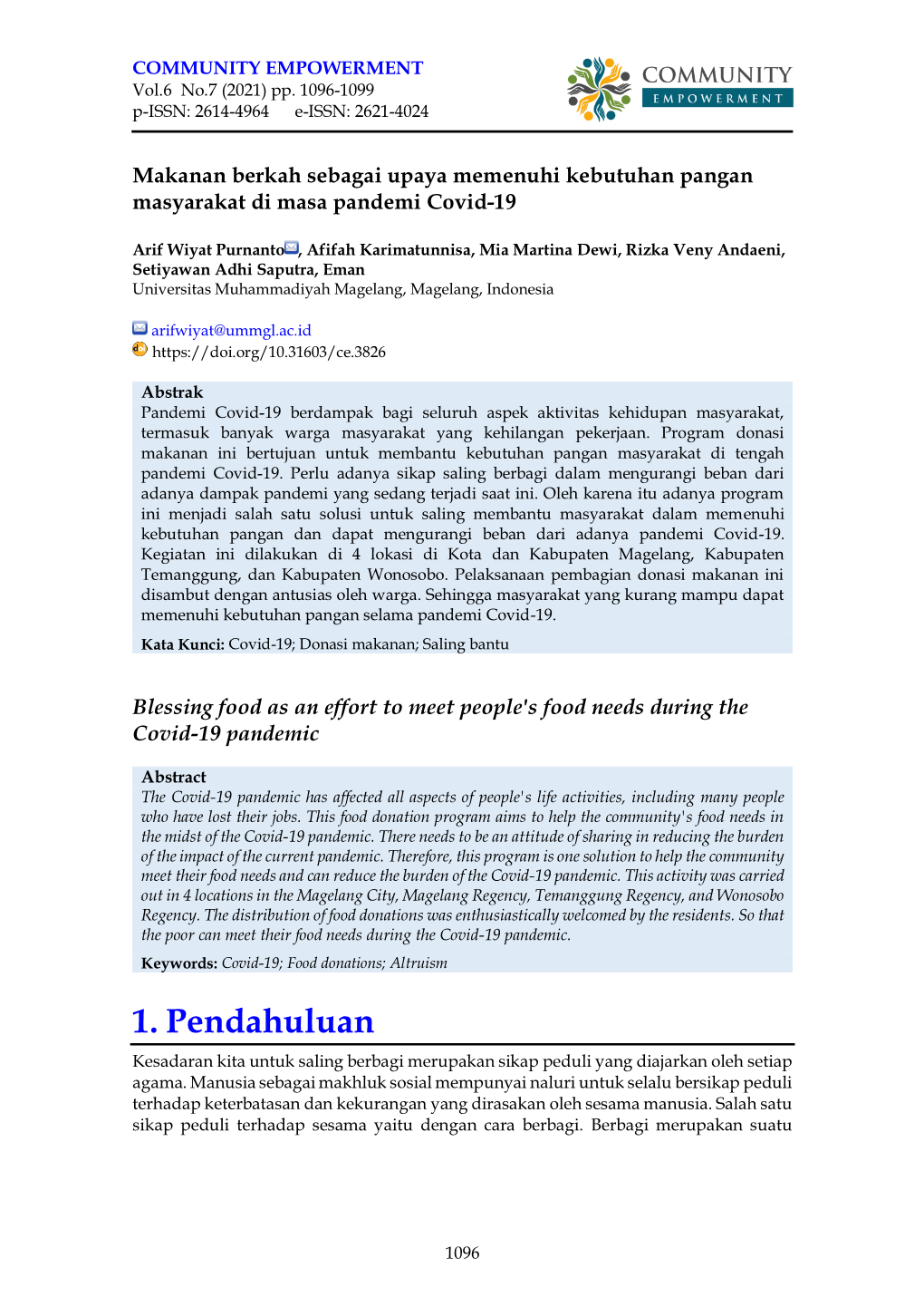 1. Pendahuluan Kesadaran Kita Untuk Saling Berbagi Merupakan Sikap Peduli Yang Diajarkan Oleh Setiap Agama