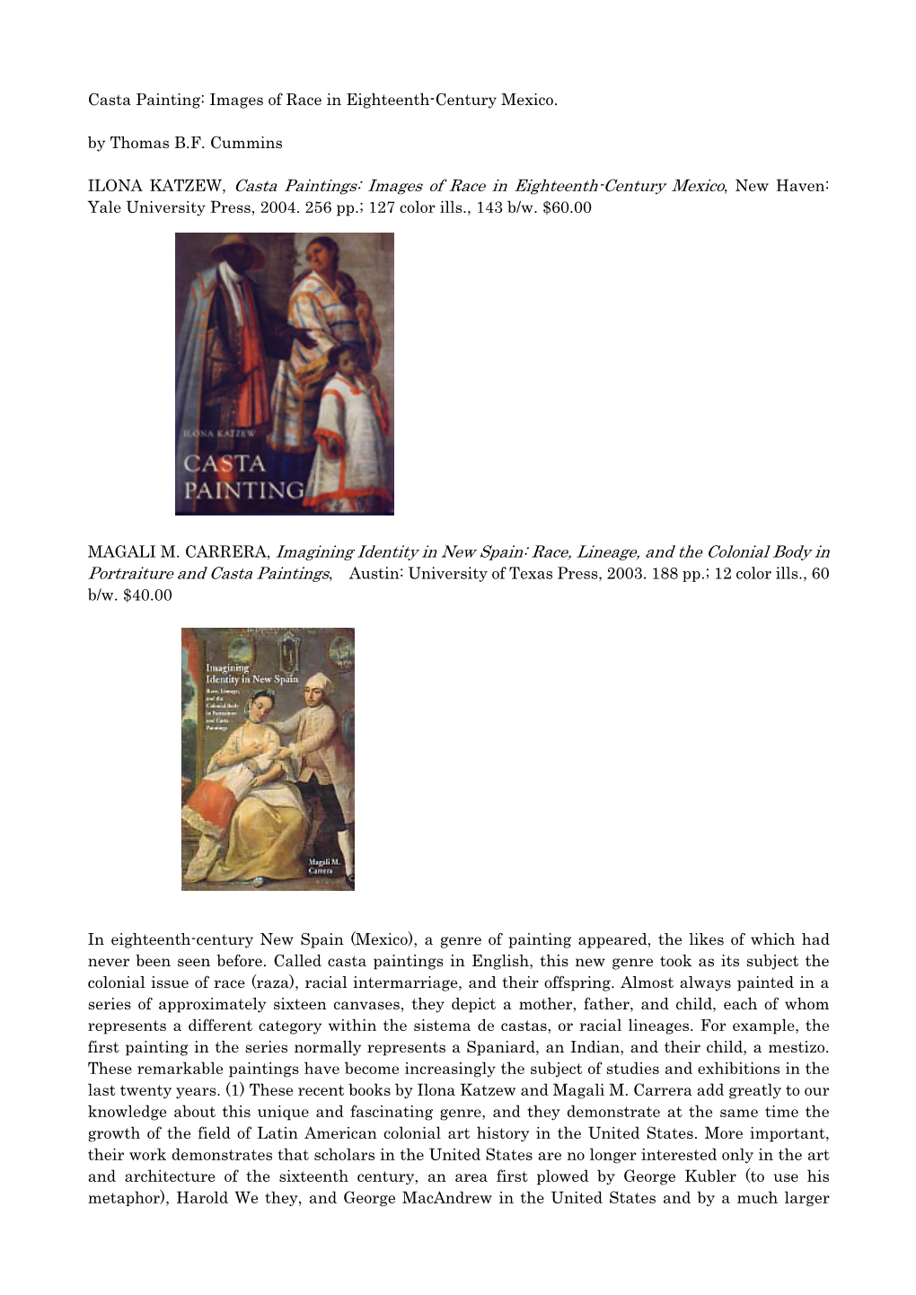 Casta Painting: Images of Race in Eighteenth-Century Mexico