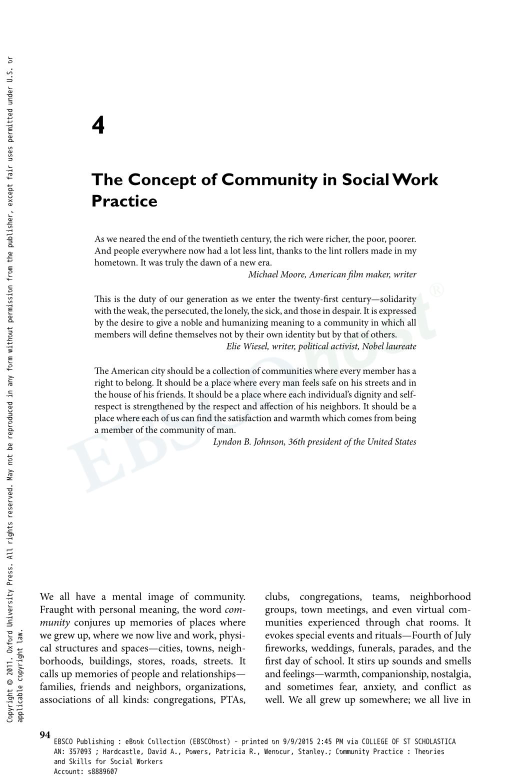 The Concept of Community in Social Work Practice