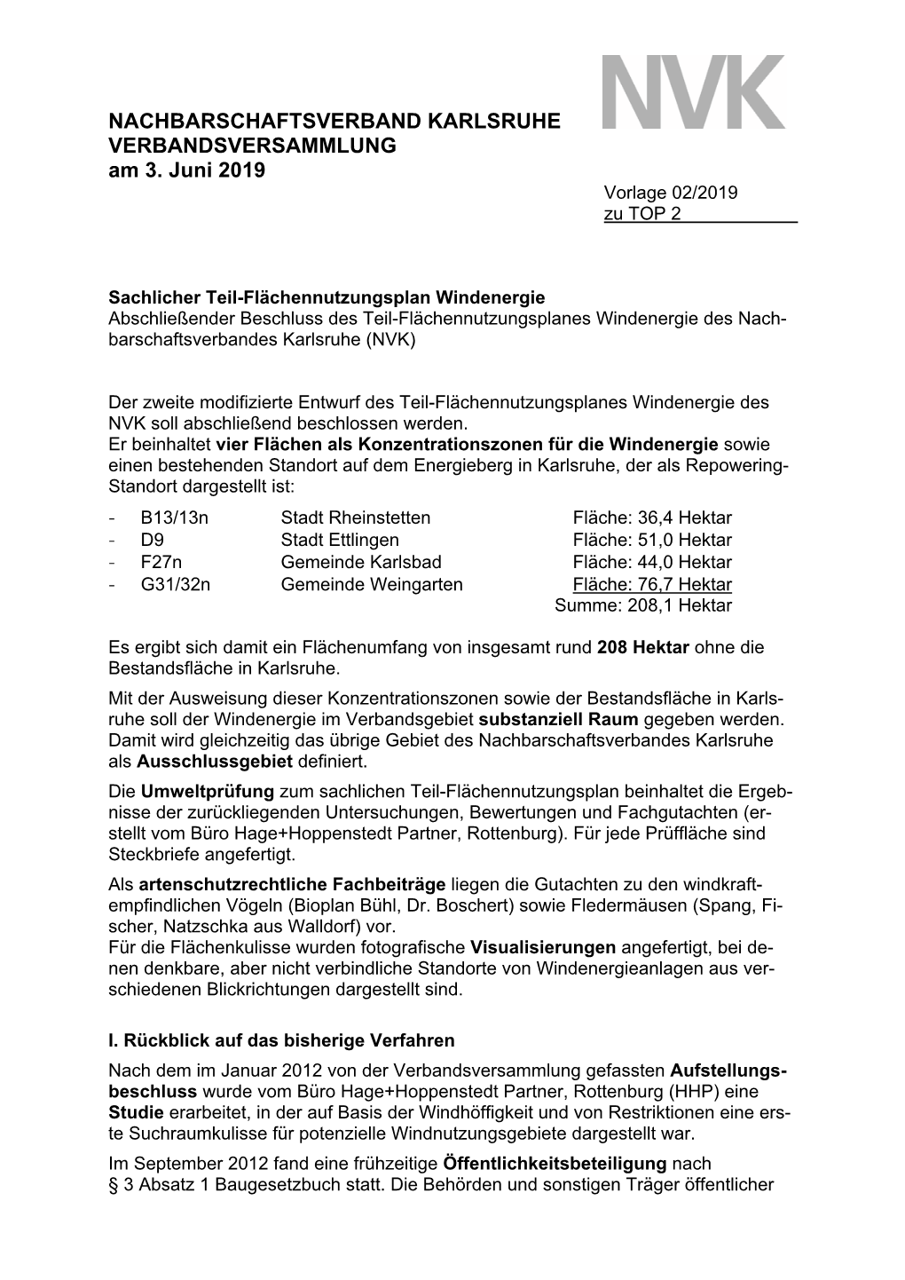 NACHBARSCHAFTSVERBAND KARLSRUHE VERBANDSVERSAMMLUNG Am 3