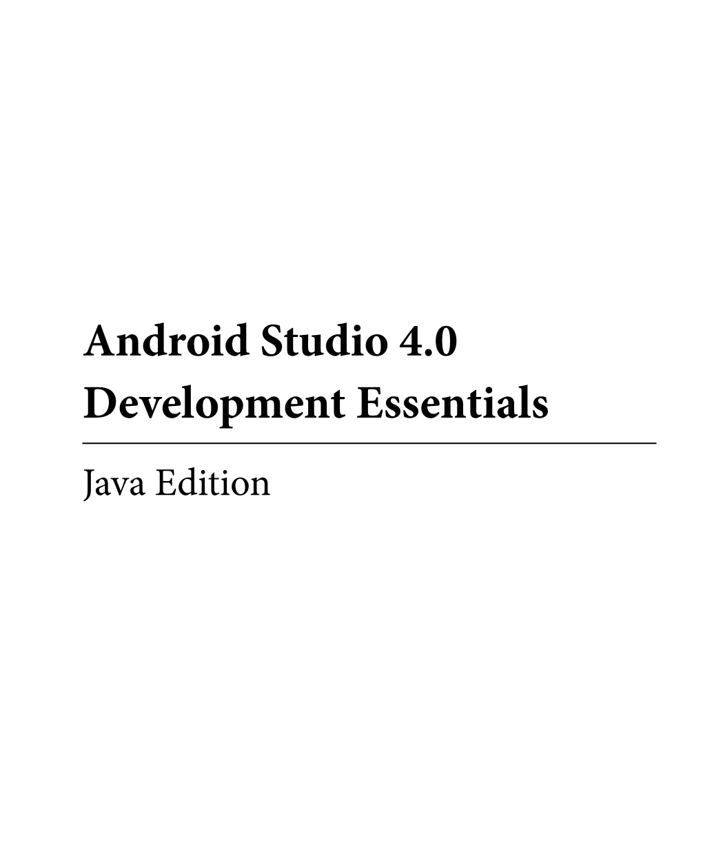 Android Studio 4.0 Development Essentials